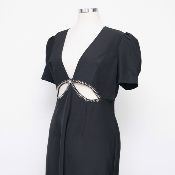 Ieena for Mac Duggal -  leena Rhinestone Cutout Sheath Gown - Picture 7 of 10